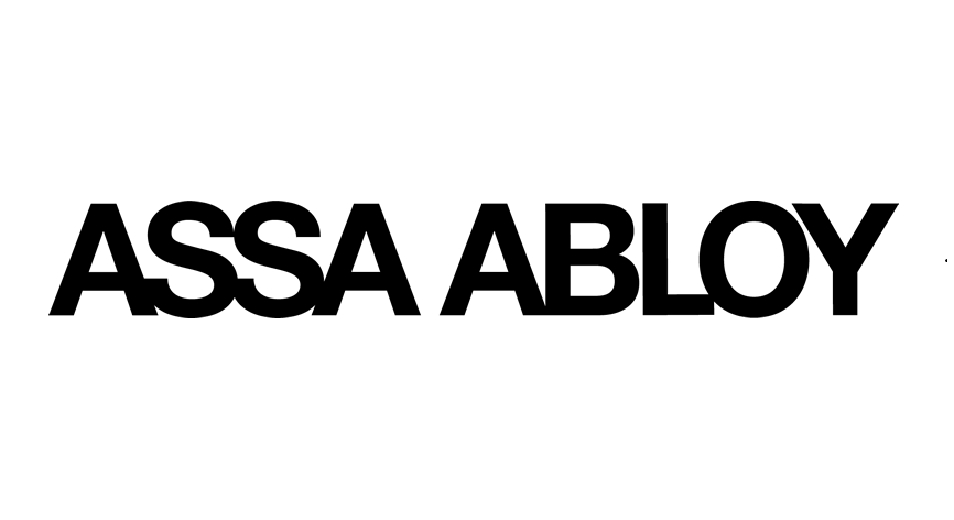 assa abloy logo in black with white background